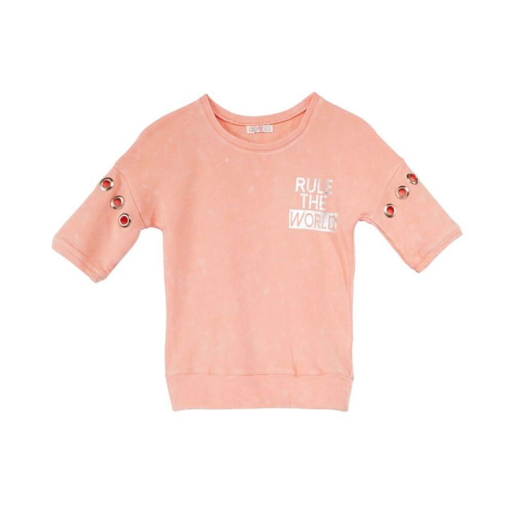 Kandy Kiss Big Girls Grommet Sleeve Top